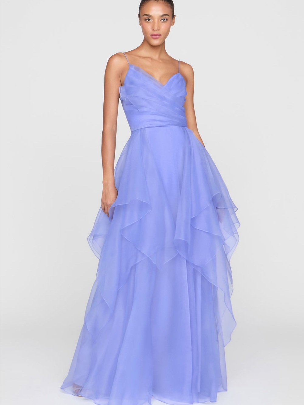 Theia Adessia Strapless Tiered Gown Deep Periwinkle Size 4 NWT